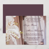 5x7 Feather Center Piece Glam Wedding Invitation Kaart (Voorkant / Achterkant)