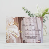 5x7 Feather Center Piece Glam Wedding Invitation Kaart (Staand voorkant)