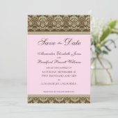 5x7 Flat Save the Date  Baroque: baby roze (Staand voorkant)