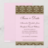 5x7 Flat Save the Date  Baroque: baby roze (Voorkant / Achterkant)