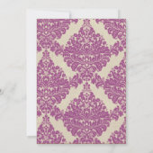 5x7 Formele Paarse Damask Lace Wedding Invitation Kaart (Achterkant)