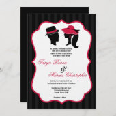 5x7 Formele Petten Elegant Retro Wedding Uitnodigi Kaart (Voorkant / Achterkant)