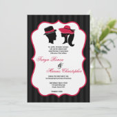 5x7 Formele Petten Elegant Retro Wedding Uitnodigi Kaart (Staand voorkant)