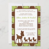 5x7 Forrest TRIPLET Baby Verjaardag Deel Uitnodigi Kaart (Voorkant)