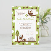 5x7 Forrest Wood Animal Birthday Party Invitation Kaart (Staand voorkant)