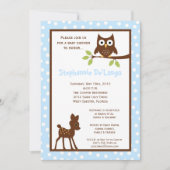 5x7 Forrest Woodland Animal Baby shower Invitation Kaart (Voorkant)