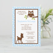 5x7 Forrest Woodland Animal Baby shower Invitation Kaart (Staand voorkant)