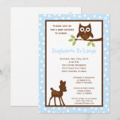 5x7 Forrest Woodland Animal Baby shower Invitation Kaart (Voorkant / Achterkant)