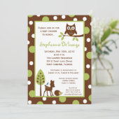 5x7 Forrest Woodland Animal Baby shower Invitation Kaart (Staand voorkant)
