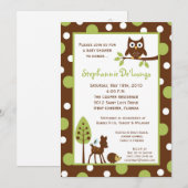 5x7 Forrest Woodland Animal Baby shower Invitation Kaart (Voorkant / Achterkant)