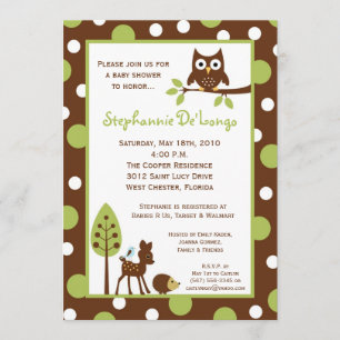 5x7 Forrest Woodland Animal Baby shower Invitation Kaart
