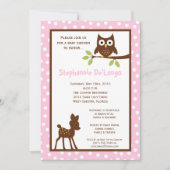 5x7 Forrest Woodland Animal Baby shower Invitation Kaart (Voorkant)