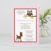5x7 Forrest Woodland Animal Baby shower Invitation Kaart (Staand voorkant)