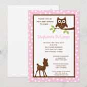 5x7 Forrest Woodland Animal Baby shower Invitation Kaart (Voorkant / Achterkant)