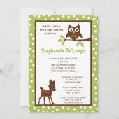 5x7 Forrest Woodland Animal Baby shower Invitation Kaart (Voorkant)