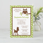 5x7 Forrest Woodland Animal Baby shower Invitation Kaart (Staand voorkant)