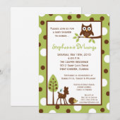 5x7 Forrest Woodland Animal Baby shower Invitation Kaart (Voorkant / Achterkant)