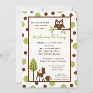 5x7 Forrest Woodland Animal Baby shower Invitation Kaart