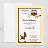 5x7 Forrest Woodland Animal Birthday Invitation Kaart (Voorkant / Achterkant)