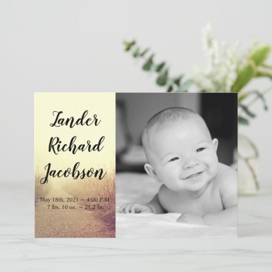 5x7 Foto Aankondiging van geboorte Leger Sunrise P (Staand voorkant)