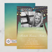 5x7 foto afstudeerfeest uitnodiging strand zonsond (Voorkant / Achterkant)