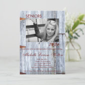 5x7 foto afstudeerfeest uitnodiging wit wassen w (Staand voorkant)