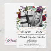 5x7 foto afstudeerfeest uitnodiging witte rozen (Voorkant / Achterkant)