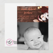 5x7 Foto Geboorte Aankondiging Army Cotton Branch (Voorkant / Achterkant)