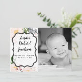 5x7 foto geboorte aankondiging leger Baby roze kos (Staand voorkant)