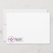 5x7 foto geboorte aankondiging leger Baby roze kos (Achterkant)