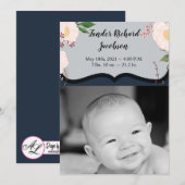 5x7 foto geboorte aankondiging leger Baby roze kos (Voorkant / Achterkant)