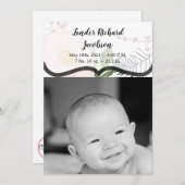 5x7 foto geboorte aankondiging leger Baby roze kos (Voorkant / Achterkant)