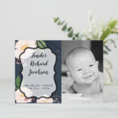 5x7 foto geboorte aankondiging leger Baby roze kos (Staand voorkant)