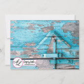 5x7 Foto Geboorte Aankondiging Leger Blauw Houten  (Achterkant)