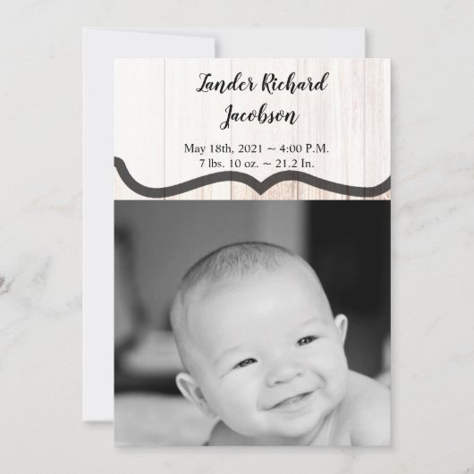 5x7 Foto Geboorte Aankondiging Leger laarzen land  (Voorkant)