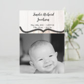 5x7 Foto Geboorte Aankondiging Leger laarzen land  (Staand voorkant)