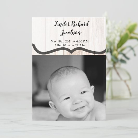 5x7 Foto Geboorte Aankondiging Leger laarzen land  (Staand voorkant)