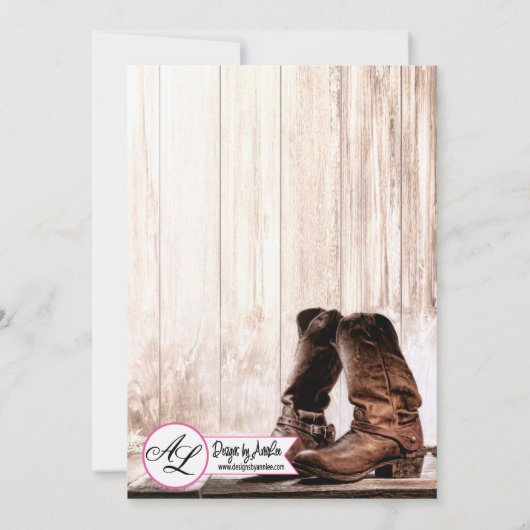 5x7 Foto Geboorte Aankondiging Leger laarzen land  (Achterkant)