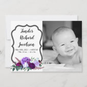 5x7 Foto Geboorte Aankondiging Leger Lavendel Hibi (Voorkant)