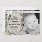 5x7 foto geboorte aankondiging leger OCP Camo Unif (Voorkant)