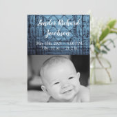 5x7 Foto Geboorte Aankondiging Leger Rustiek Tin P (Staand voorkant)