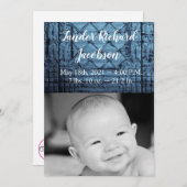 5x7 Foto Geboorte Aankondiging Leger Rustiek Tin P (Voorkant / Achterkant)