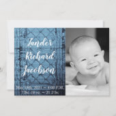 5x7 Foto Geboorte Aankondiging Leger Rustiek Tin P (Voorkant)