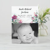 5x7 foto geboorte aankondiging leger tropische blo (Staand voorkant)