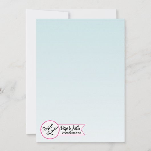 5x7 foto geboorte aankondiging leger tropische blo (Achterkant)