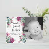 5x7 foto geboorte aankondiging leger tropische blo (Staand voorkant)