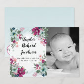 5x7 foto geboorte aankondiging leger tropische blo (Voorkant / Achterkant)