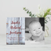 5x7 foto geboorte aankondiging leger wit wassen ho (Staand voorkant)