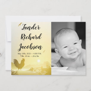 5x7 foto geboorte aankondiging leger zonnige ochte
