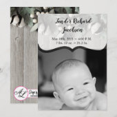 5x7 Foto Geboorte Aankondiging Legerkatoen plant b (Voorkant / Achterkant)